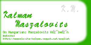 kalman maszalovits business card